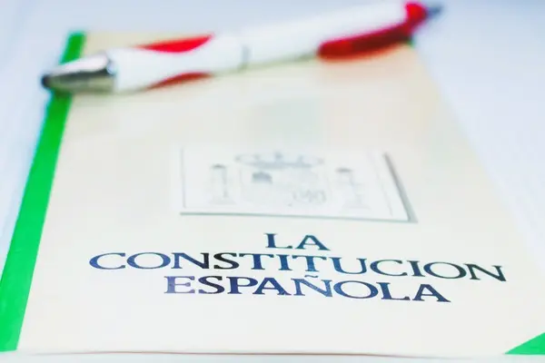 Ejemplar de la Constitución Española con bolígrafo, aludiendo al recurso de amparo como garantía de derechos fundamentales.